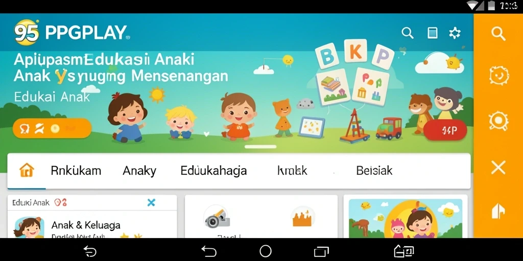 Antarmuka menarik dari aplikasi Edukasi Anak 95PGPLAY.