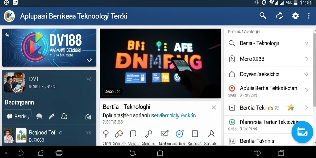 Tangkapan layar antarmuka aplikasi DV188 yang menampilkan berita terbaru.