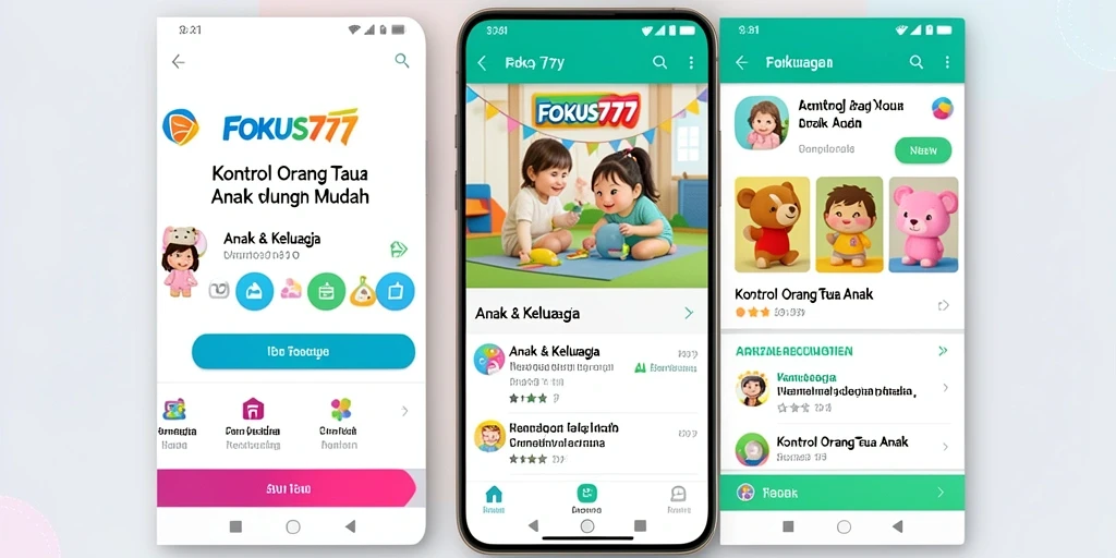 Tampilan antarmuka aplikasi FOKUS777 untuk kontrol orang tua.