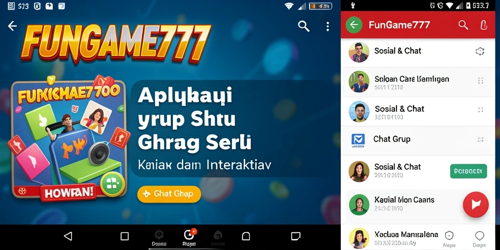Tampilan antarmuka FUNGAME777 yang menarik untuk Chat Grup.