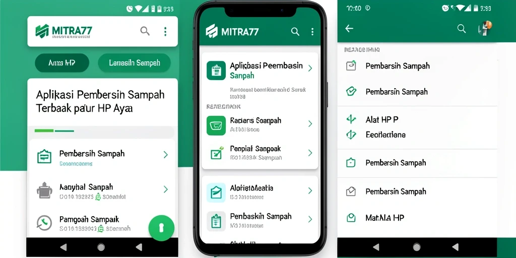 Tampilan antarmuka pengguna MITRA77 untuk pembersihan sampah yang intuitif.