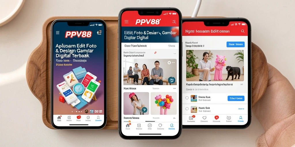 Antarmuka PPV88 dengan fitur pengeditan foto dan desain yang intuitif.