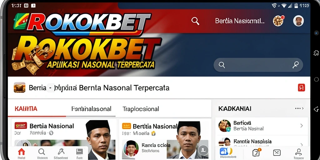 Antarmuka aplikasi ROKOKBET yang menampilkan berita terbaru.