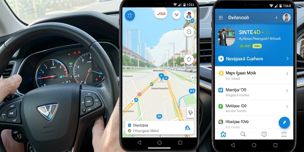 Antarmuka aplikasi Navigasi Mobil SINTE4D yang intuitif.